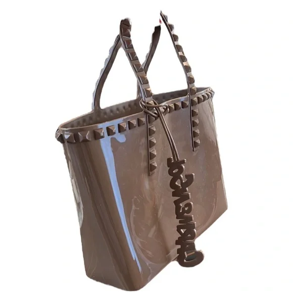 Carmen Sol jelly studded bag in chocolate brown - Picture 2 of 4
